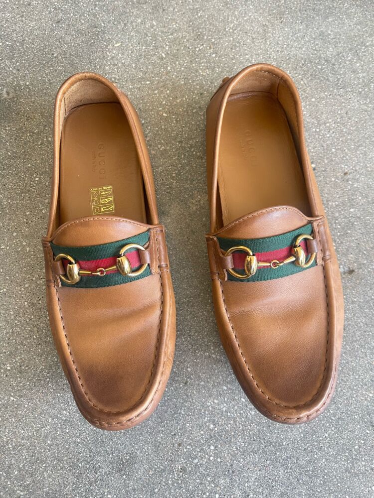 Uitdaging Onzuiver Hoeveelheid geld Gucci Tan Horsebit Loafers with Rubber Sole – Size 38 – Hotbox Vintage
