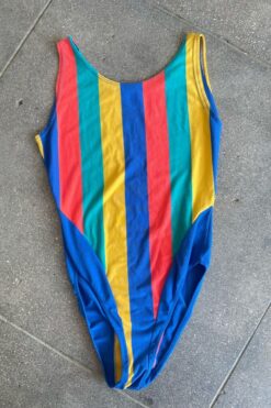 Vintage 80s Striped Bodysuit S/M