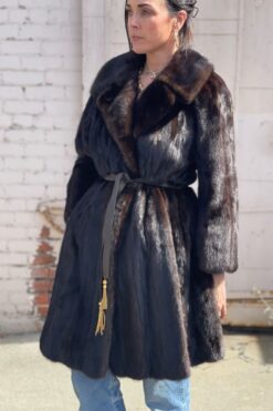Vintage Mink Fur Swing Coat - Large