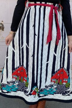 SOLD Vintage Hansel and Gretel Print Quilted Maxi Dress - S/M