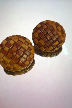 80s Round Leather Earrings