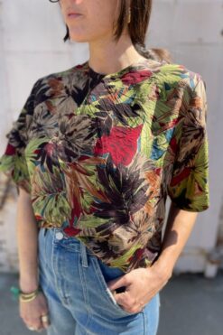 Vintage Silk Palms Top - Medium