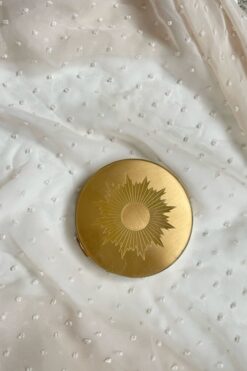 1950s Gold Sunburst Powder Compact