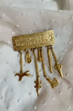 SOLD 80s JJ Jonette Southwestern Charms Brooch
