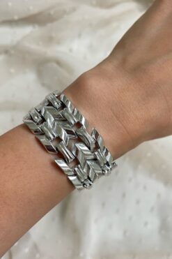 Vintage Silver Tone Arrow Links Bracelet