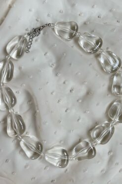 Vintage Clear Chunky Plastic Beaded Necklace