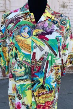 SOLD 90s Jams World Cigar Print Short Sleeve Shirt - Small