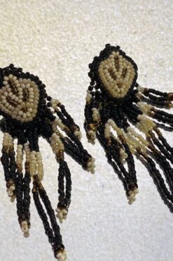 80s Beaded Tassel Earring