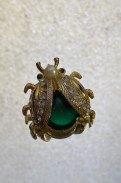 Retro Rhinestone Bug Pin