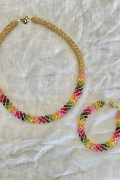 00s Rainbow Necklace and Bracelet Set