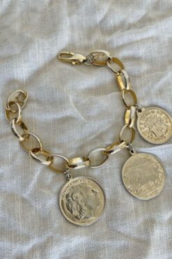 Vintage Anne Klein Coin Charm Bracelet