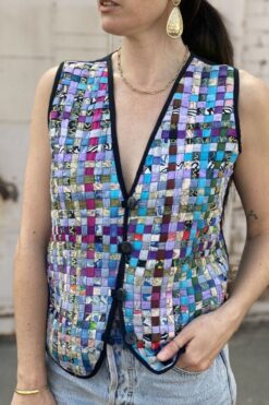 90s Patchwork￼￼￼ Vest - M/L