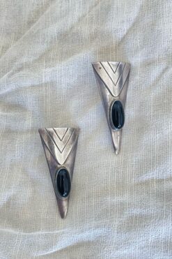 80s LEX Sterling Silver and Black Onyx Earrings