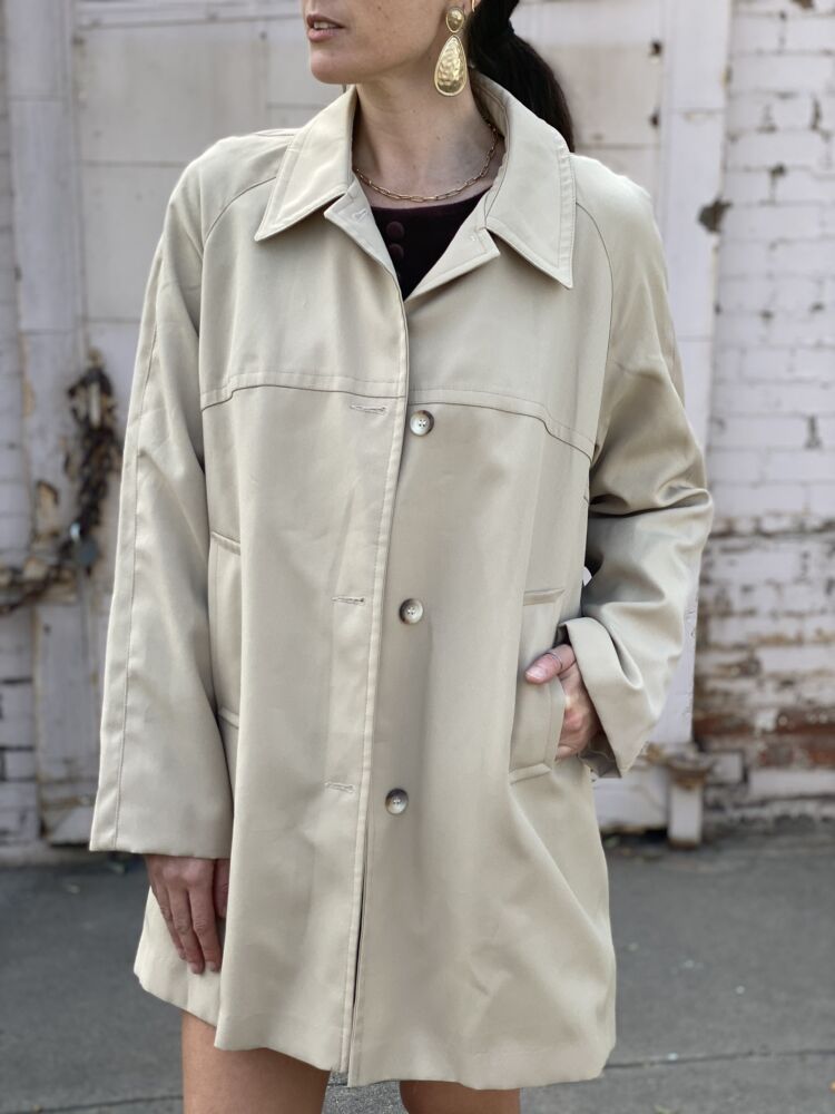 70s Mini Swing Trench Coat - M/L