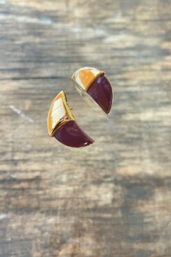 Vintage Bergere Gold Tone and Enamel Earring