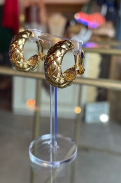 80s Gold Tone Hoop Clip-On Earrings