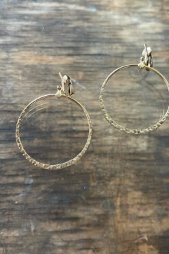 Vintage Silver Tone Clip On Hoop Earrings