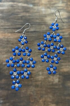 Rhinestone Dangle Flowers Earring