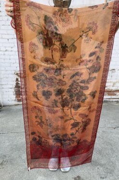 Vintage Sheer Autumn Tones Scarf