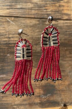 Vintage Beaded Tassel Earrings