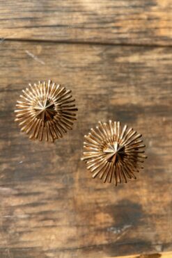 Mid Century Gold Tone Fur Clips