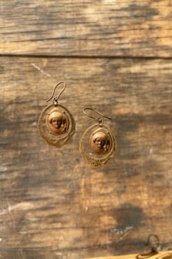 Vintage Dingle Copper Face Earring
