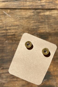 Stud Bullet Earrings with Clear Rhinestone