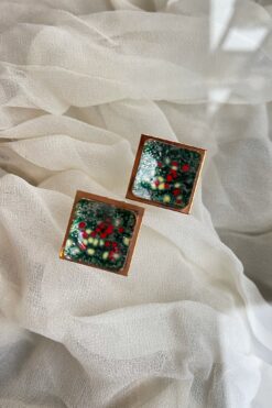 SOLD Vintage Renoir by Matisse Copper & Enamel Clip Earrings