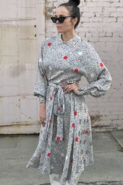 Vintage 80s Designer Adele Simpson Silk Dress