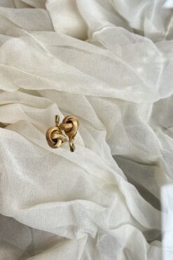Vintage Monet Mini Knot Gold Tone Earring - Clip On