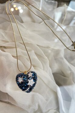 80s Carucci Shooting Star Heart Necklace - Pin and Pendant