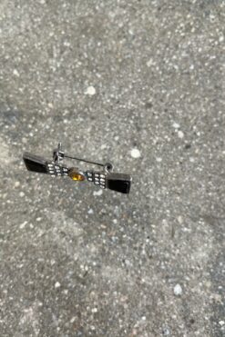 Vintage Art Deco Bow Brooch - Black