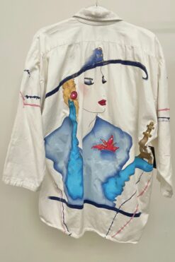 Vintage 80s Julie A Signed Art-to-Wear Button-Up