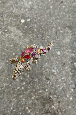 Vintage Alligator Rhinestone Pin/ Pendant
