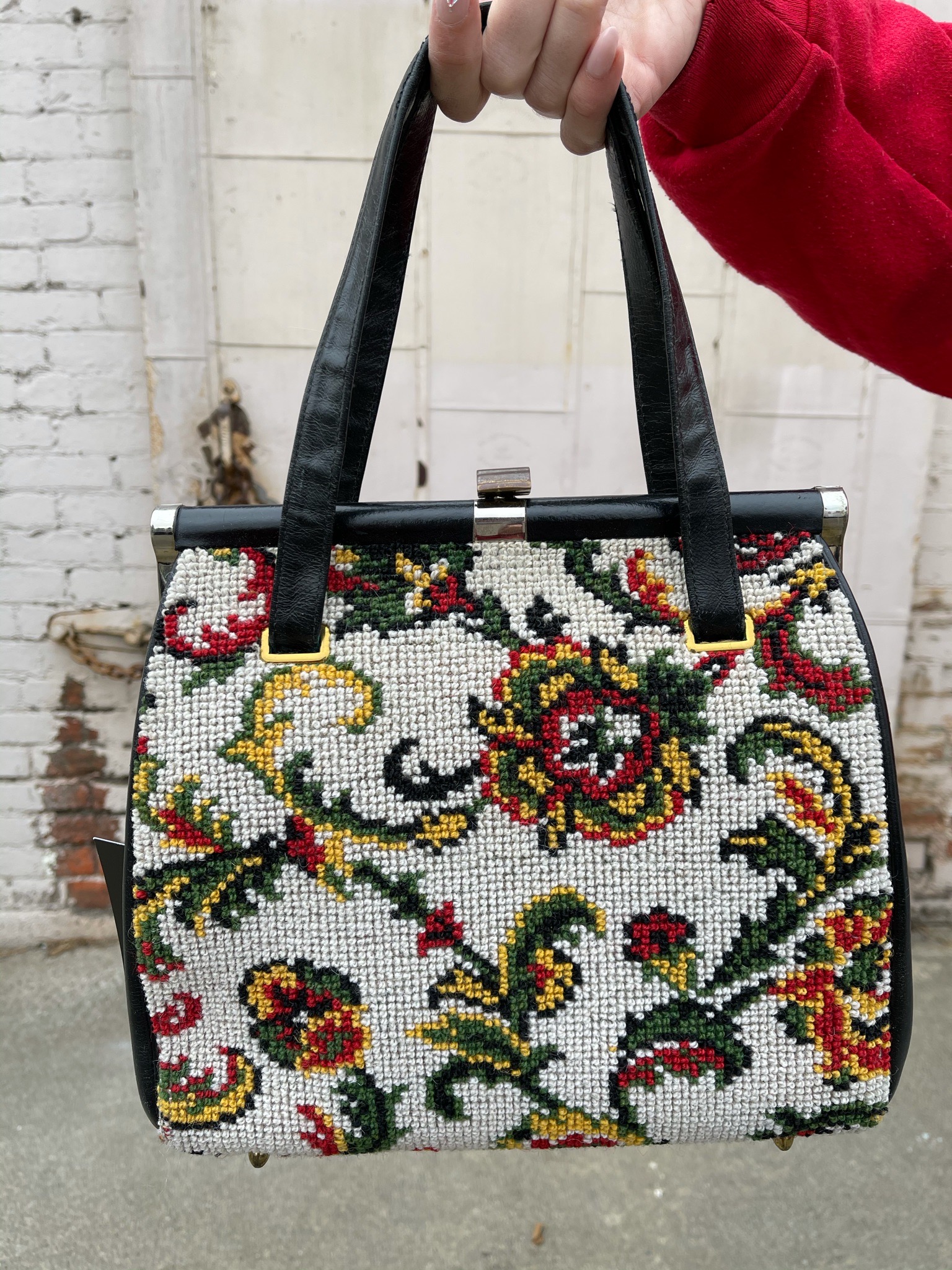Vintage Tapestry and Leather Bag → Hotbox Vintage