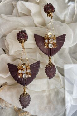 Vintage 80s Art Deco Chandelier Clip-On Earrings