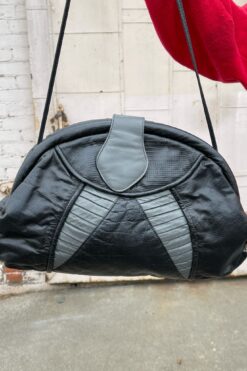 80's Fifth Avenue Handbags - Black and Gray Patchwork Leather