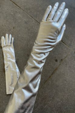 Vintage Silver Lame Gloves
