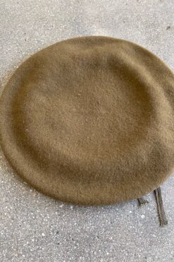 Vintage Olive Green Wool Beret
