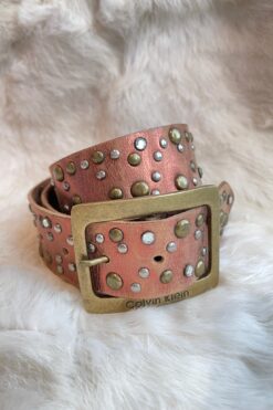 SOLD Calvin Klein Studded Bronze Belt - Small