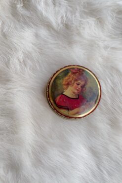 Vintage Wine Red and Gold Pill Box