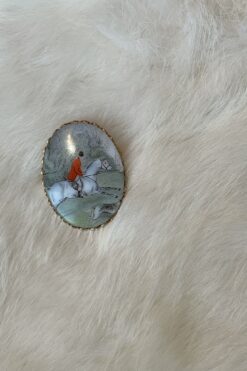 Show Horse Porcelain Cameo Brooch