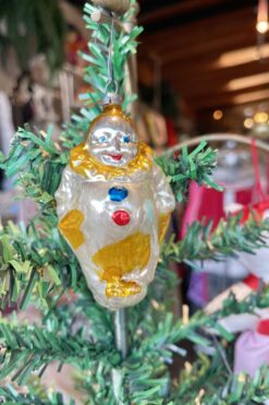 Vintage Glass Clown Jester Christmas Ornament