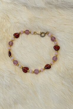 Lavender Hearts Beaded Bracelet