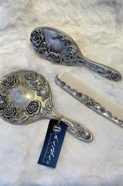 Vintage Godinger Silver Plated Vanity Set - Mirror, Comb, & Brush