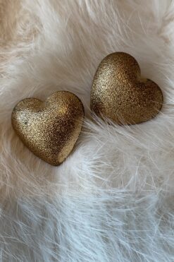 90s Gold Tone Heart Earring