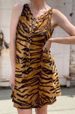 SOLD Vintage Tiger Print Slip Dress - M/L
