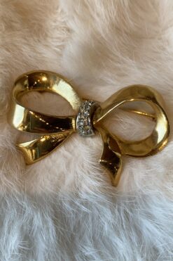 Vintage Gold Tone Bow Pin