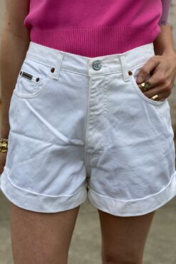 90s  Calvin Klein White Denim Shorts - Medium
