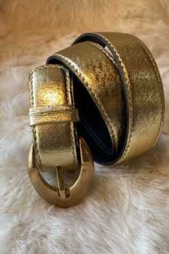 80s EB Evelyn Gold Leather Belt